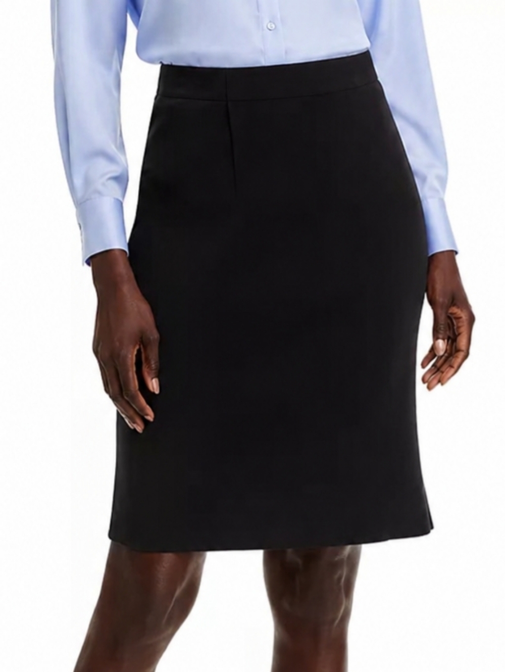 Misook Knit Straight Pull-on Skirt Sz Medium Black Minimalist Neutral Old Money